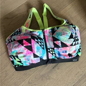 Victoria’s Secret 34DDD VSX front clasp/zip underwire Sports Bra-EUC!